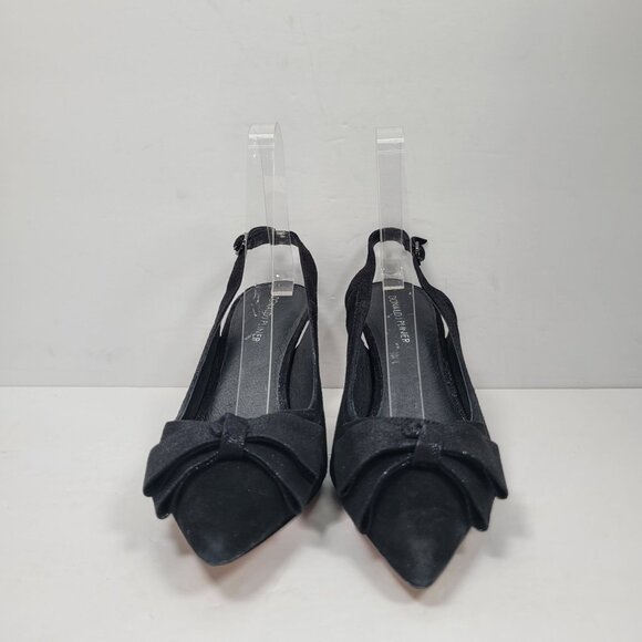 Donald J Pliner Women's Black Suede Bow Dorsay Pumps US Size 8M - Picture 5 of 10